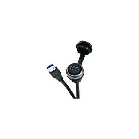 MSDD traversée USB 3,0 form A 1,0 m cable finition argent — Réf. 4000-73000-0160000