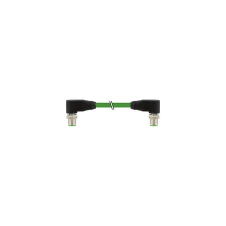 M12 mâle 90° / M12 mâle 90° codage D, blindé — PUR 1x4xAWG22 blindé gn UL/CSA+chaîne… — Réf. 7000-44561-7960200