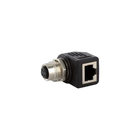 Adaptateur M12 femelle / RJ45 90° — 4 pôles, blindé CAT5 — Réf. 7000-44681-0000000